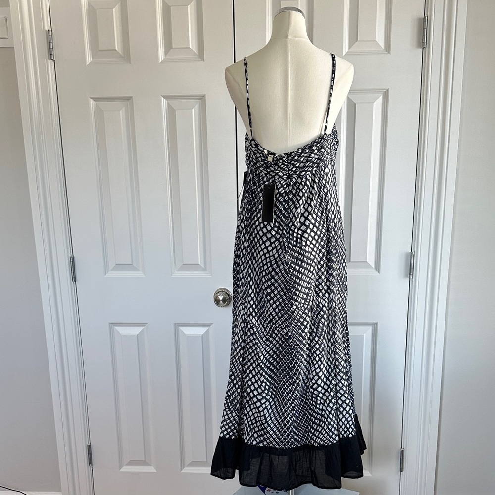 NWT Du Paradis Aralia Halter Empire Waist 100% Cotton Boho Vacation Midi Dress L - Picture 11 of 17